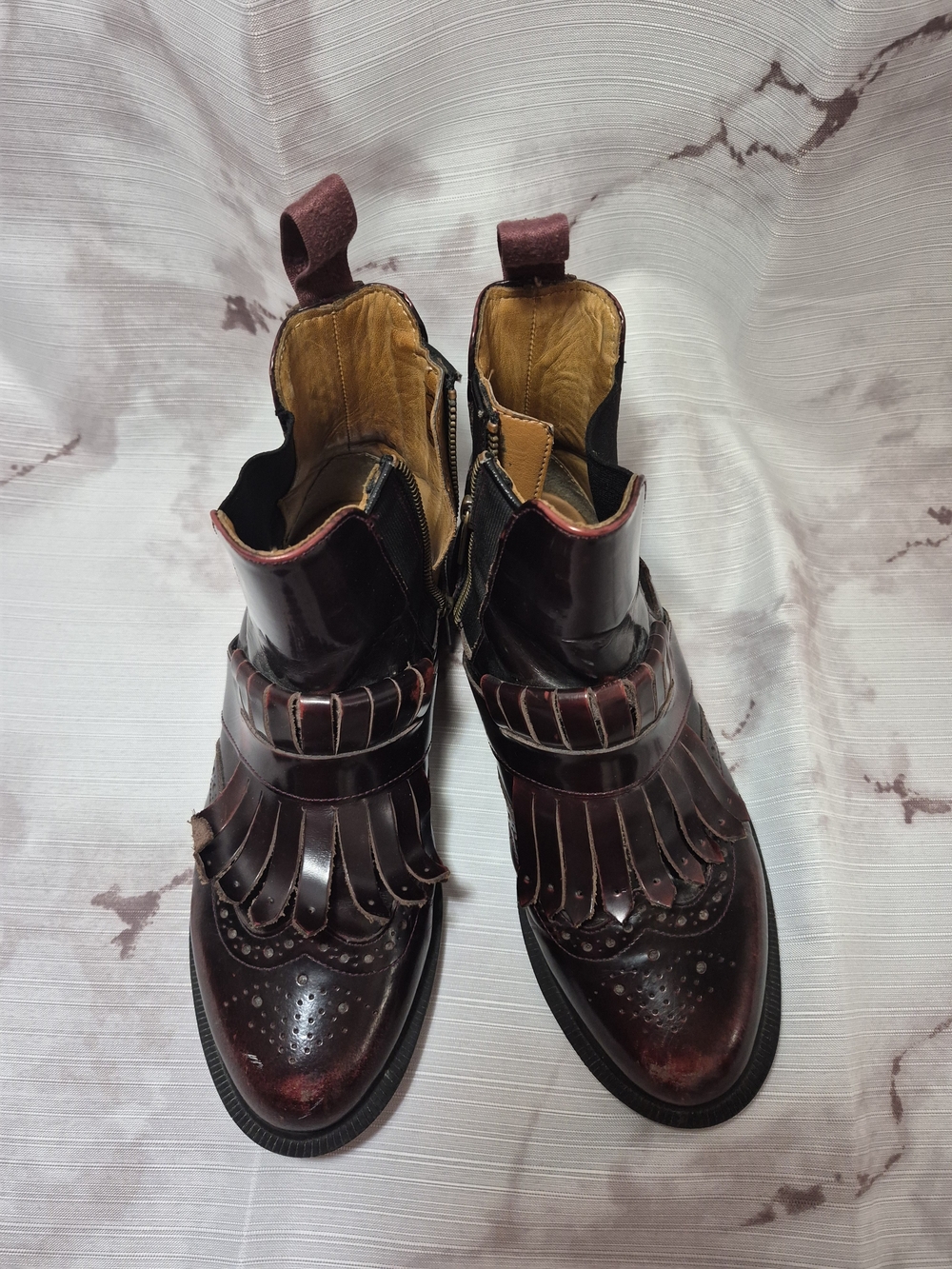 Dr. Martens TINA Burgundy Leather Ankle Booties. - Picture 3 of 8